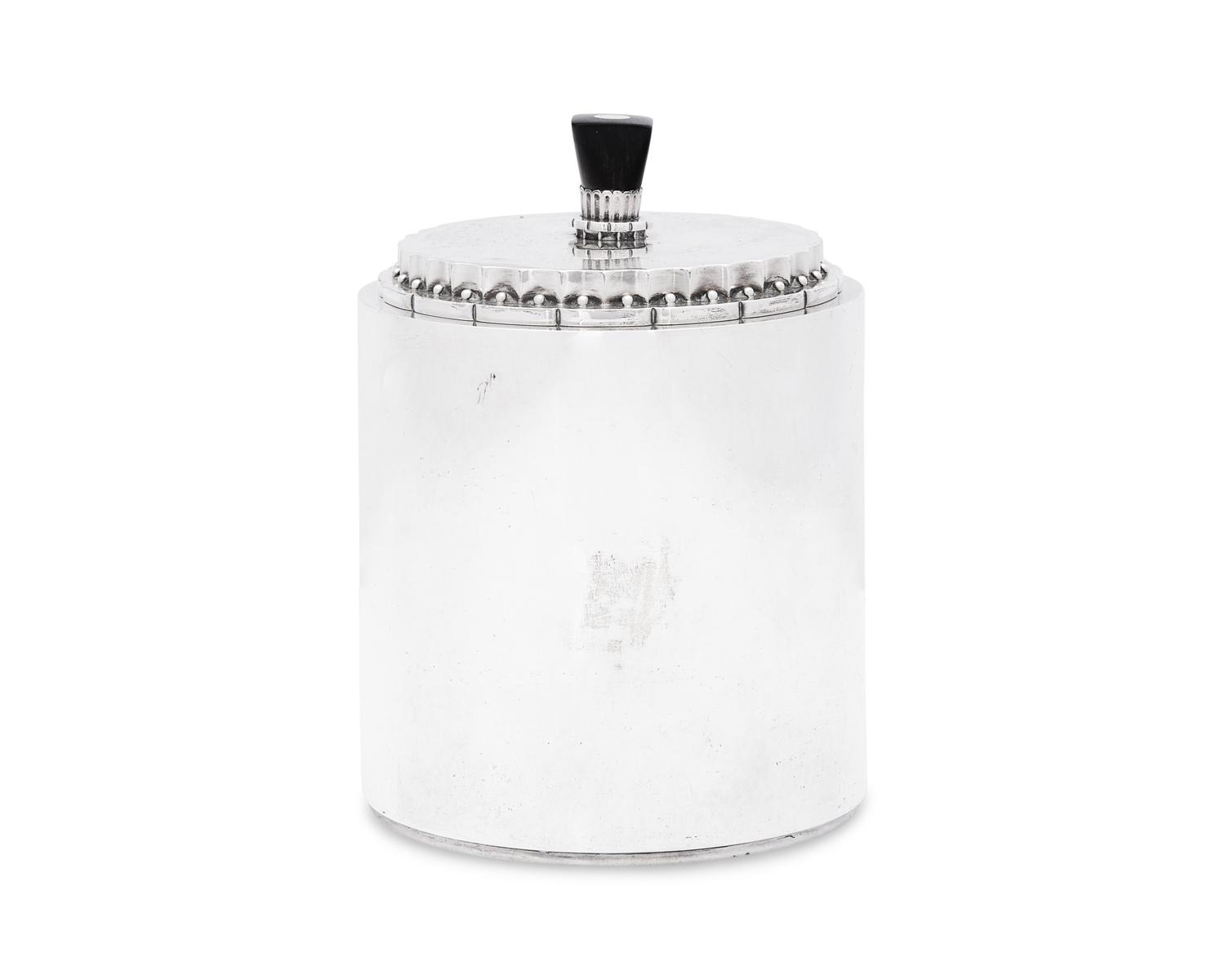 A Georg Jensen Silver Covered Canister
