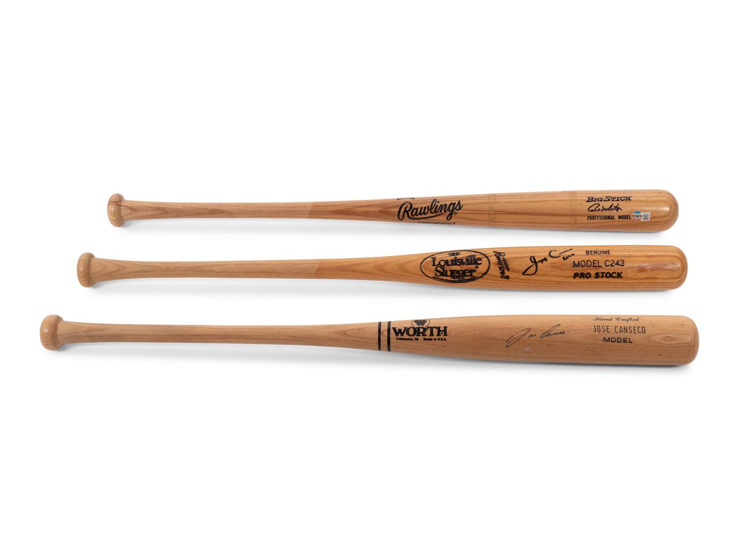 A Group of Three Signed Autograph Baseball Bats, Including Paul Molitor, ((BAS Beckett Authentication Services Certified),