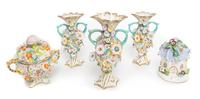 A Collection of Continental Porcelain Articles Height of tallest 7 1/2 inches.