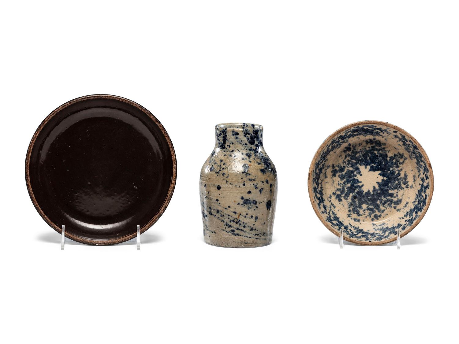 Five Glazed Pottery Table Articles