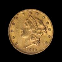 A United States 1866 Liberty Head: Motto $20 Gold Coin