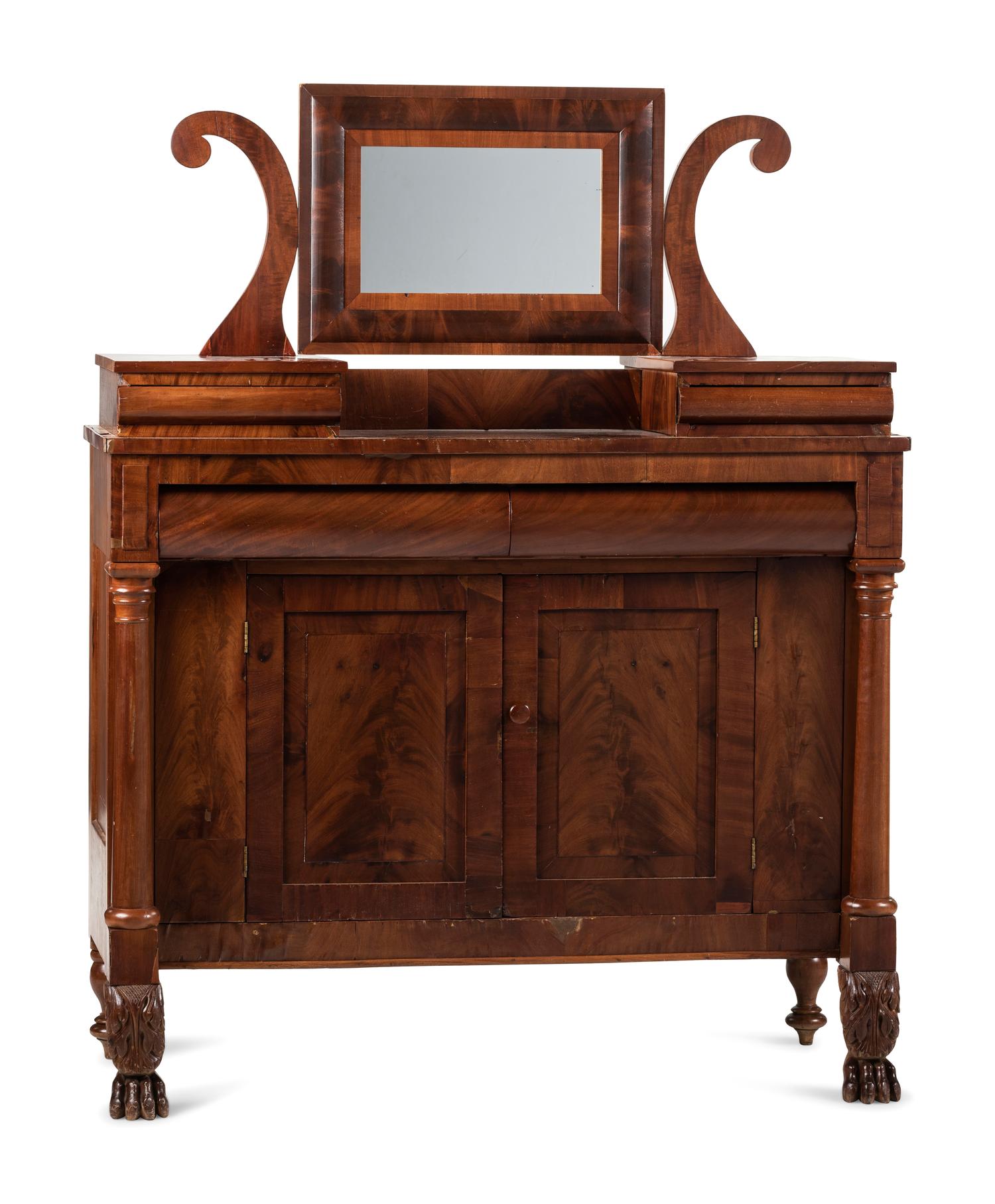 A Classical Figured Cherrywood and Mahogany Veneered Dresser