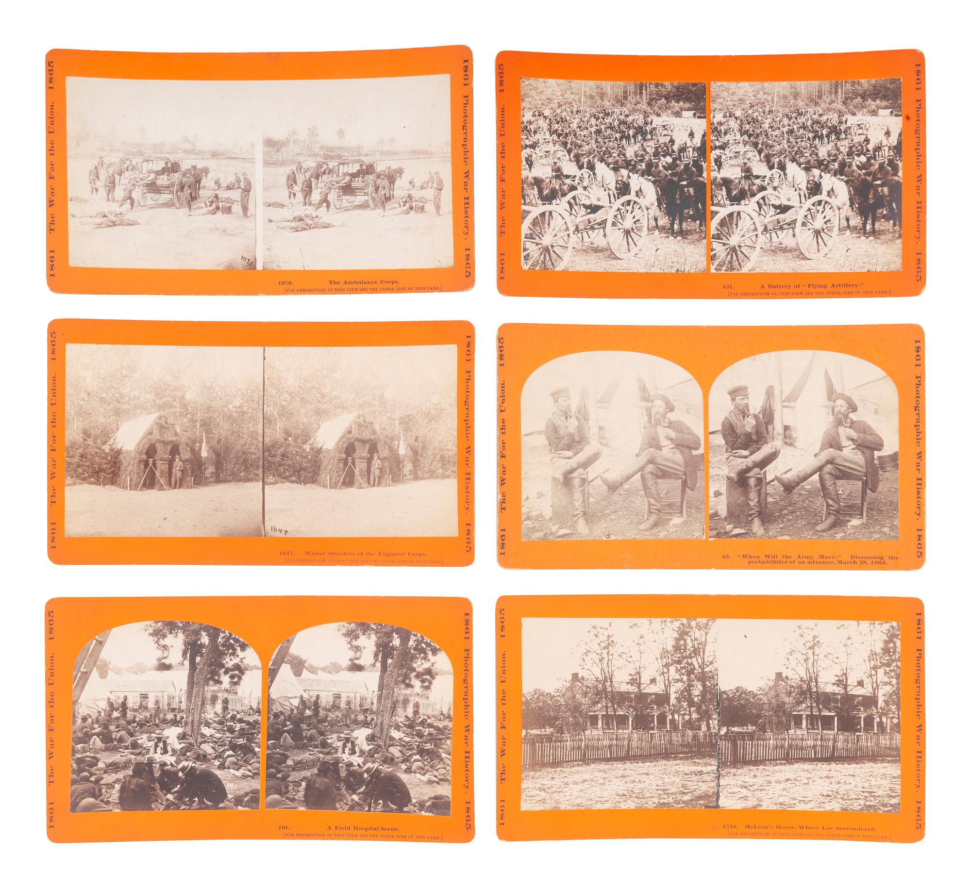 [CIVIL WAR]. A group of 23 stereoviews featuring significant locations and events throughout the war. Hartford, CT: Taylor & Huntington, ca 1890s.