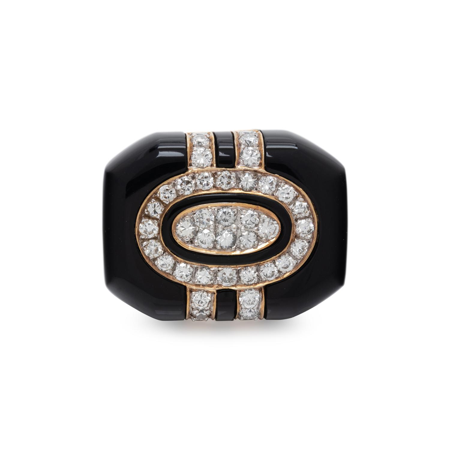 ONYX AND DIAMOND RING