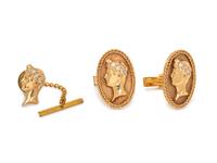 YELLOW GOLD AND DIAMOND DRESS SET