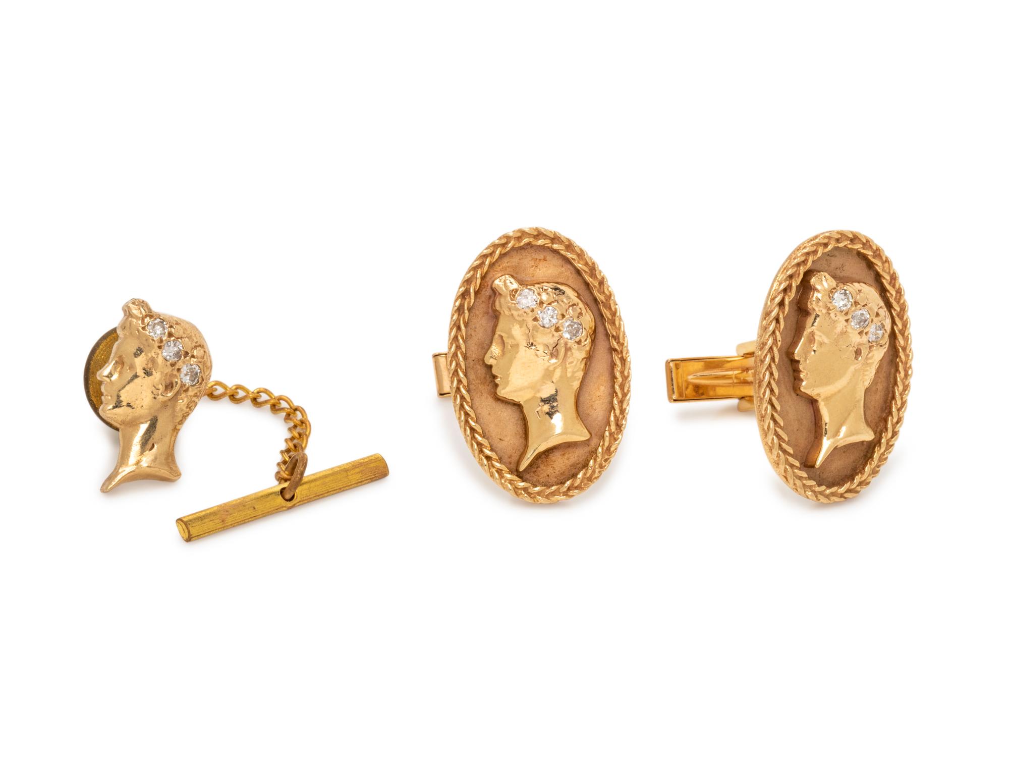 YELLOW GOLD AND DIAMOND DRESS SET