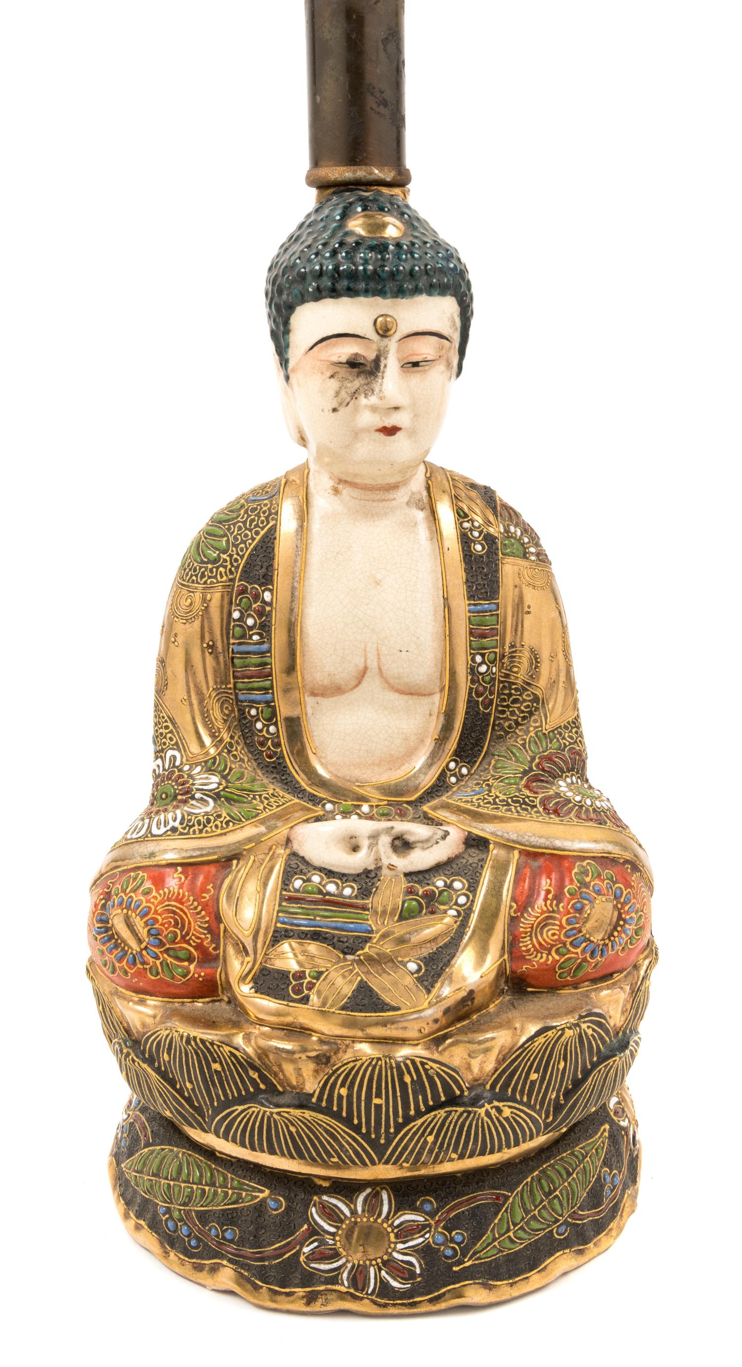 A Japanese Sastuma Figure of Seated Buddha