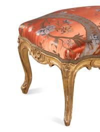 A Pair of Louis XV Style Giltwood Tabourets