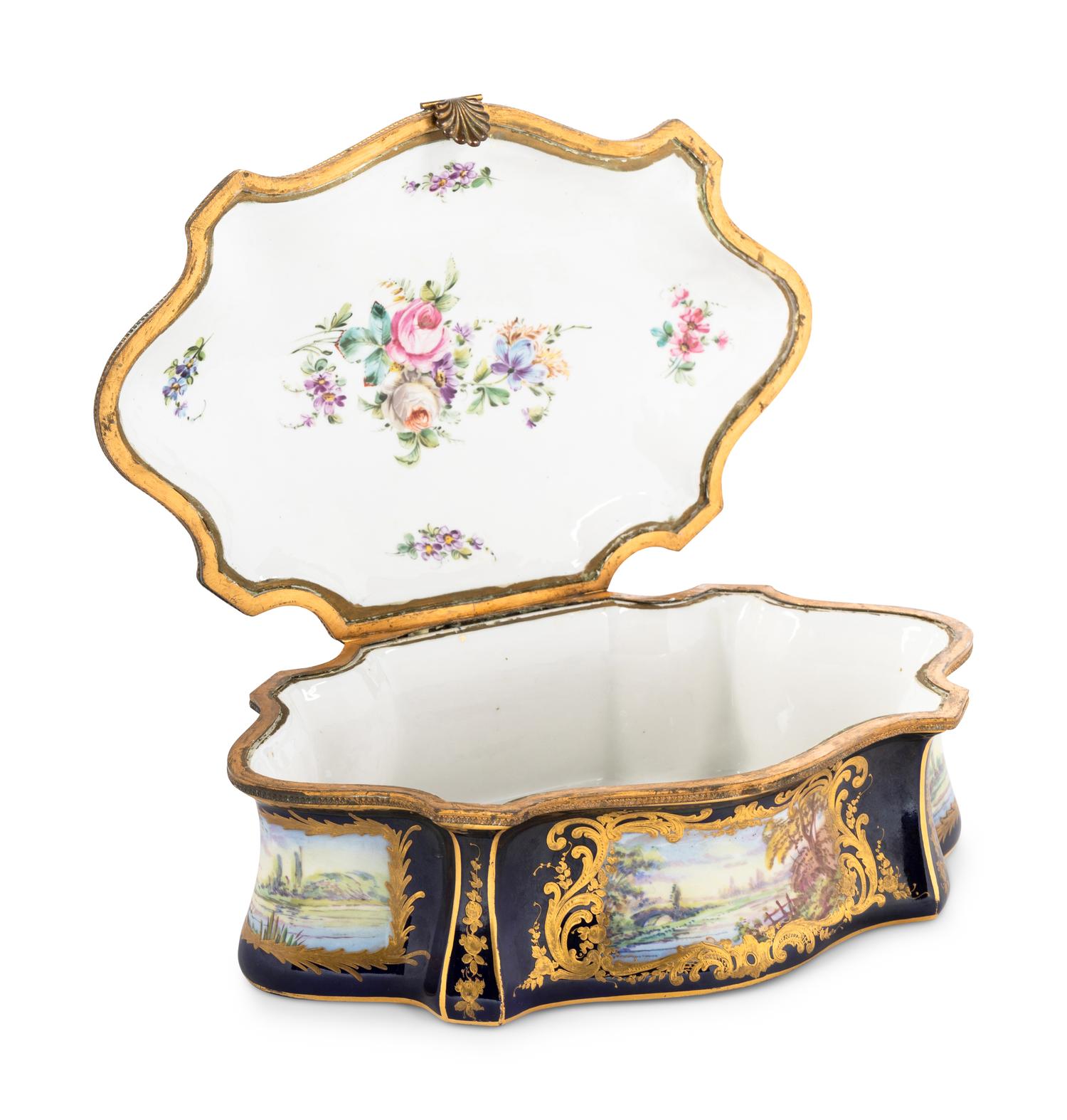 A Sèvres Style Porcelain Table Casket