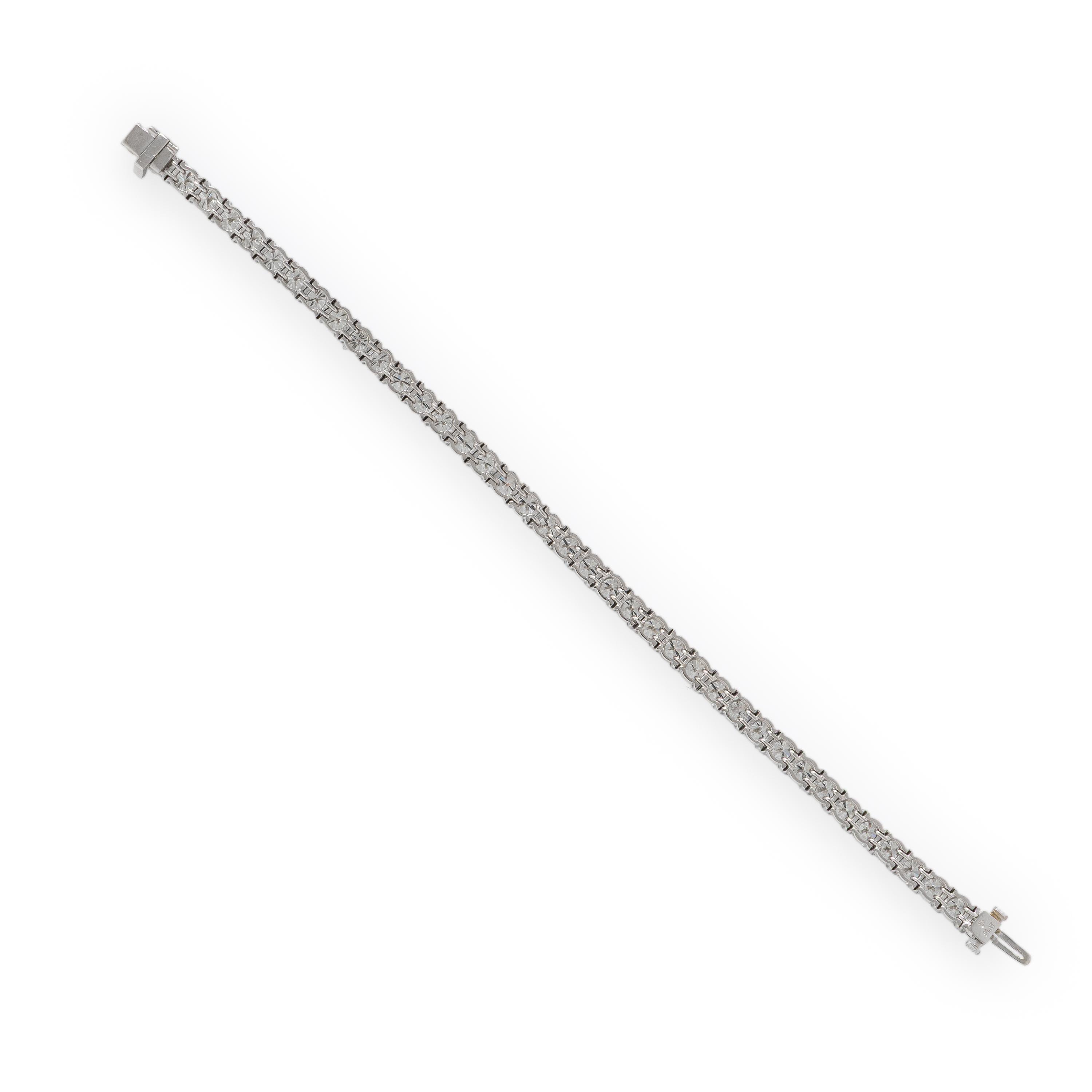 Diamond and Platinum Line Bracelet