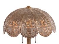 An American Pierced Brass Owl Lamp