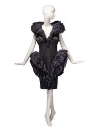 Attributed to Loris Azzaro Haute Couture, Structured Black Dress