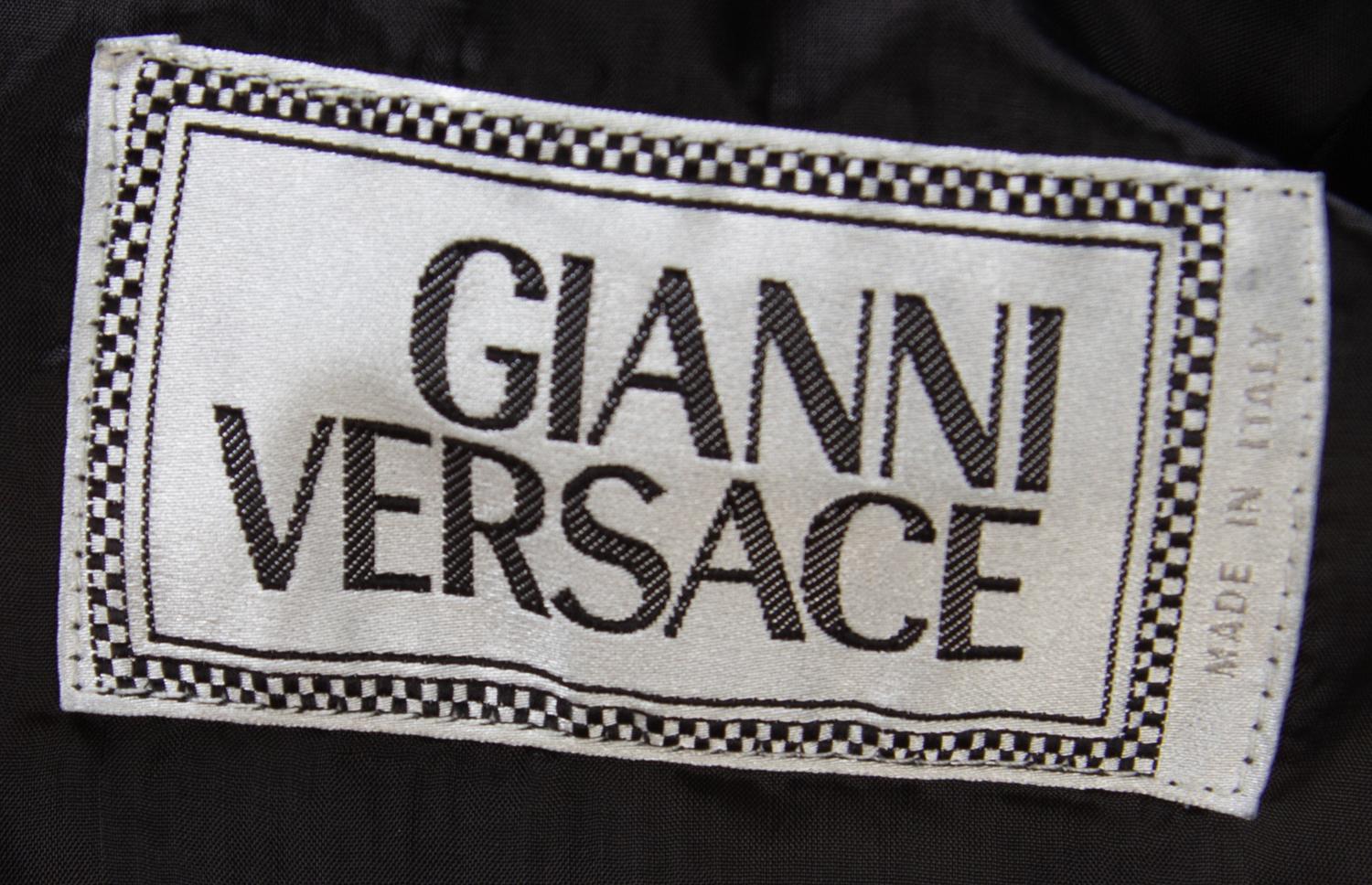 A Gianni Versace Black Leather Fitted Shirt, Size 40.