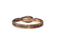 A Rare Georgian Gold, Crystal, And Enamel Mourning Ring