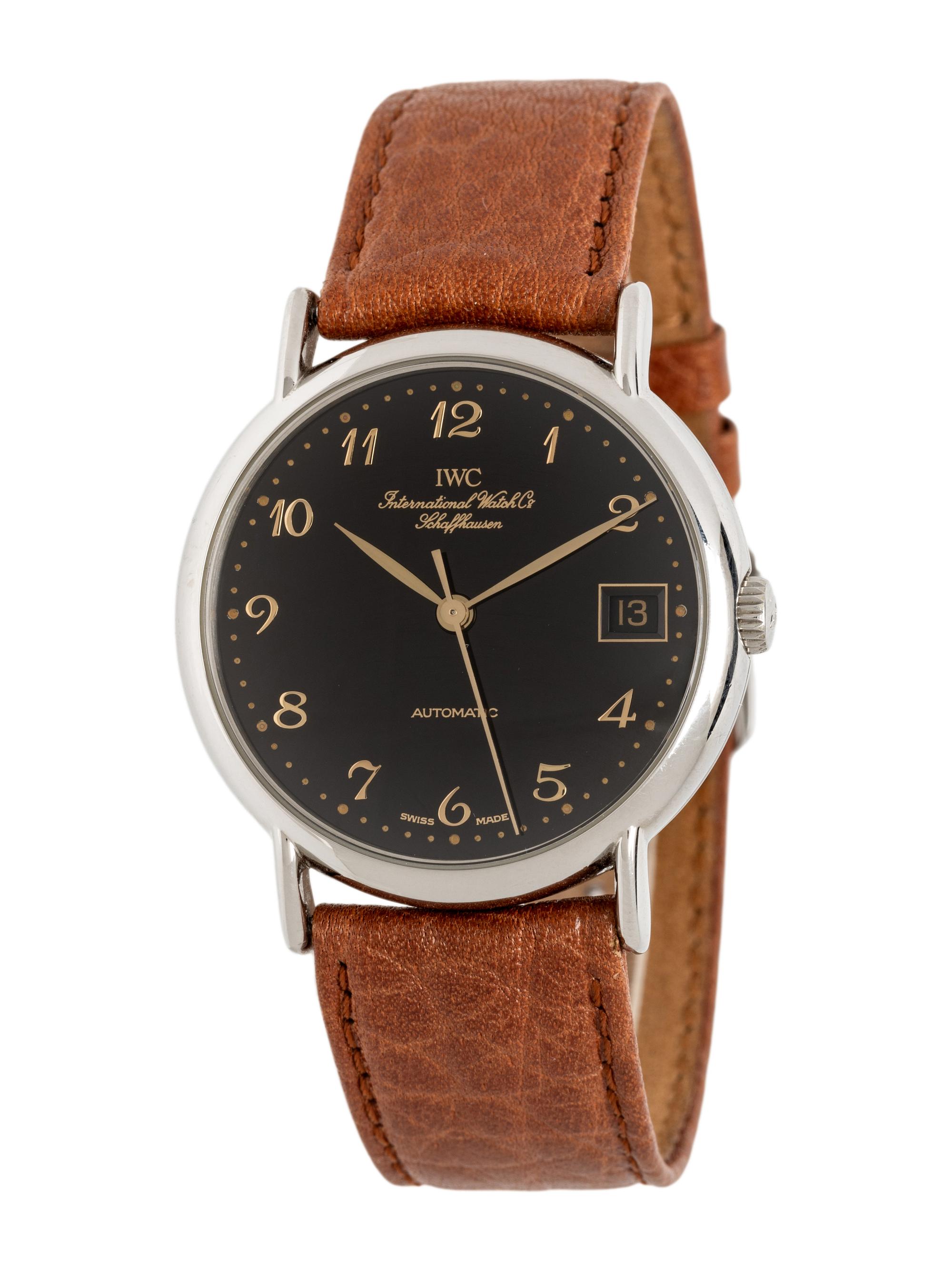 IWC, STAINLESS STEEL WATCH WITH DATE AND IWC BUCKLE