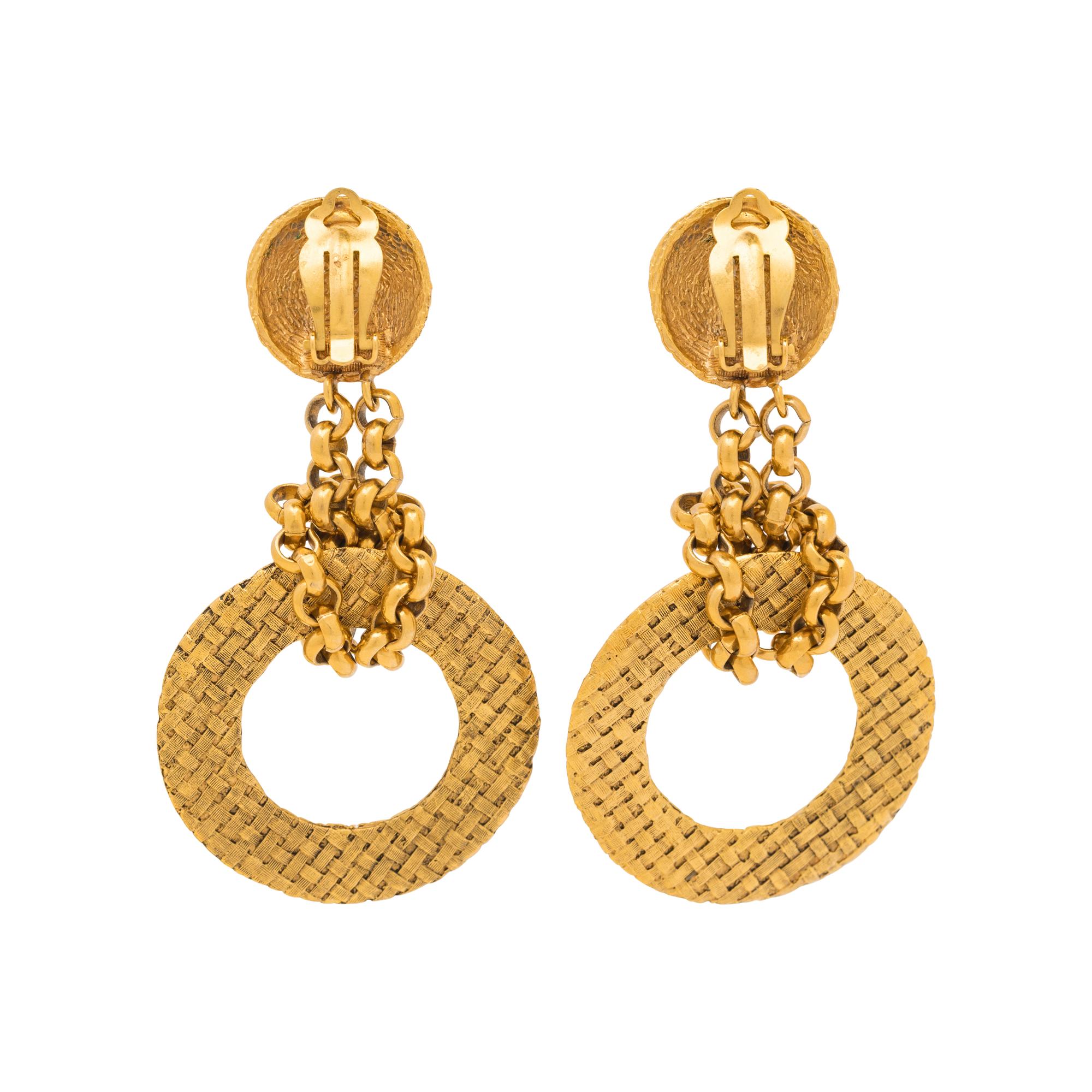 Chanel, Hoop Dangle Ear Clips