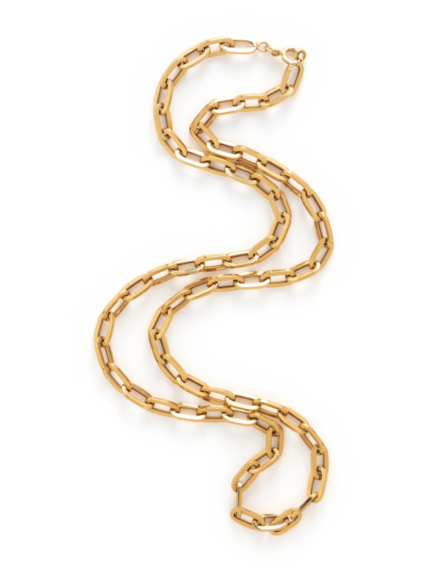 YELLOW GOLD PAPER CLIP LINK CHAIN