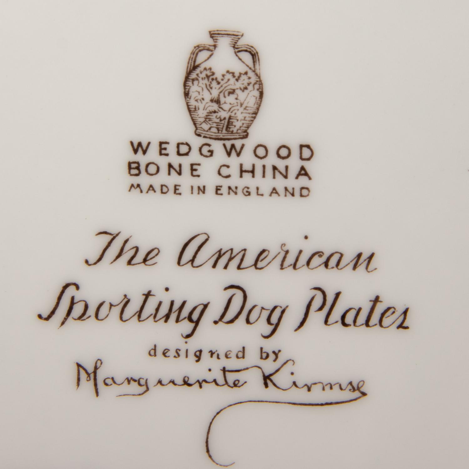 A Set of Twelve Wedgwood The American Sporting Dog Porcelain Plates