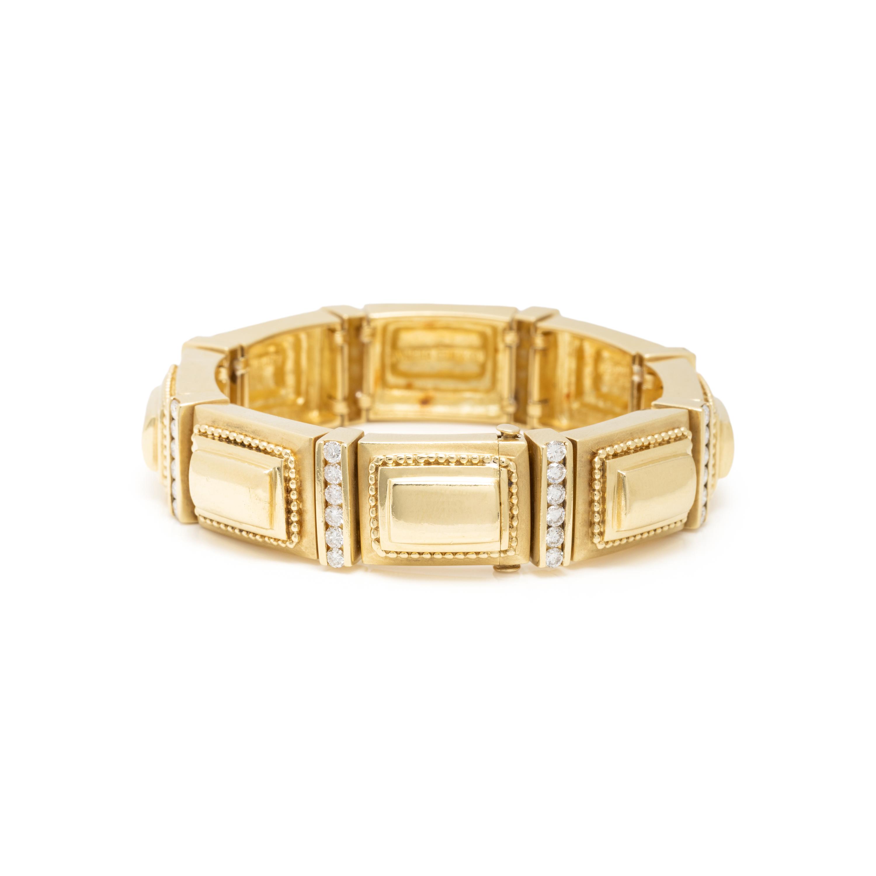 SIEDENGANG, YELLOW GOLD AND DIAMOND 'ATHENA' BRACELET