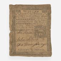 [Declaration of Independence] [Pennsylvania] Morton, John Partially-Printed Document, signed