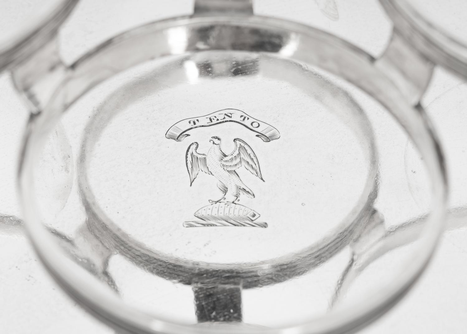 A George III Silver and Cut Glass Cruet Set