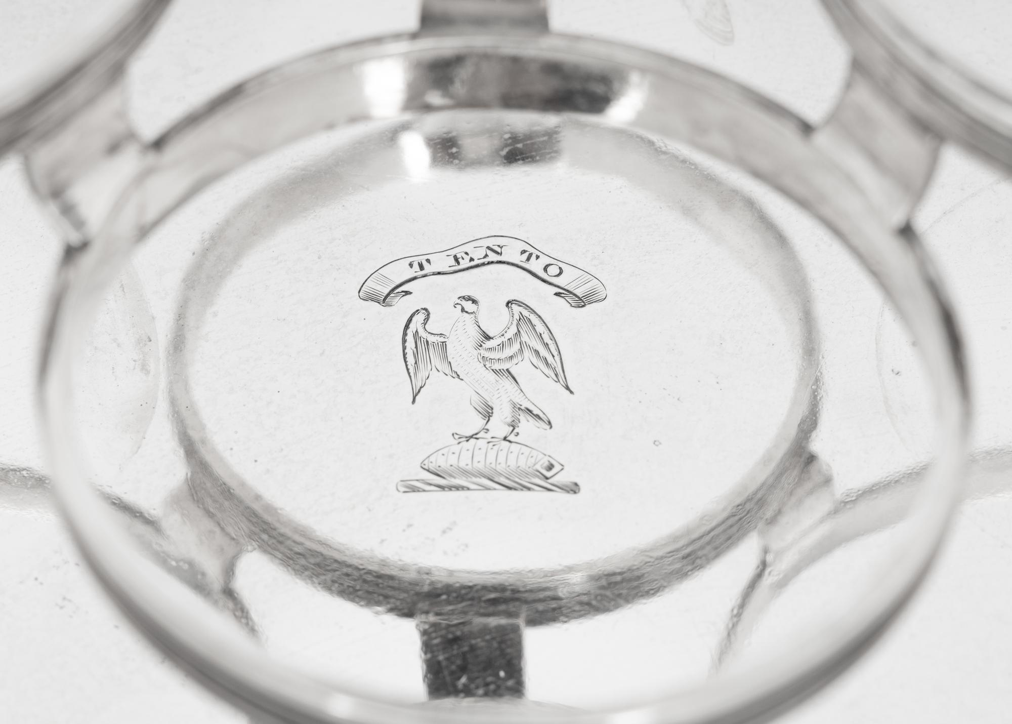 A George III Silver and Cut Glass Cruet Set