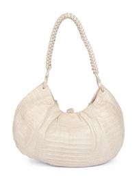 Nancy Gonzalez Cream Alligator Handbag, 2000s