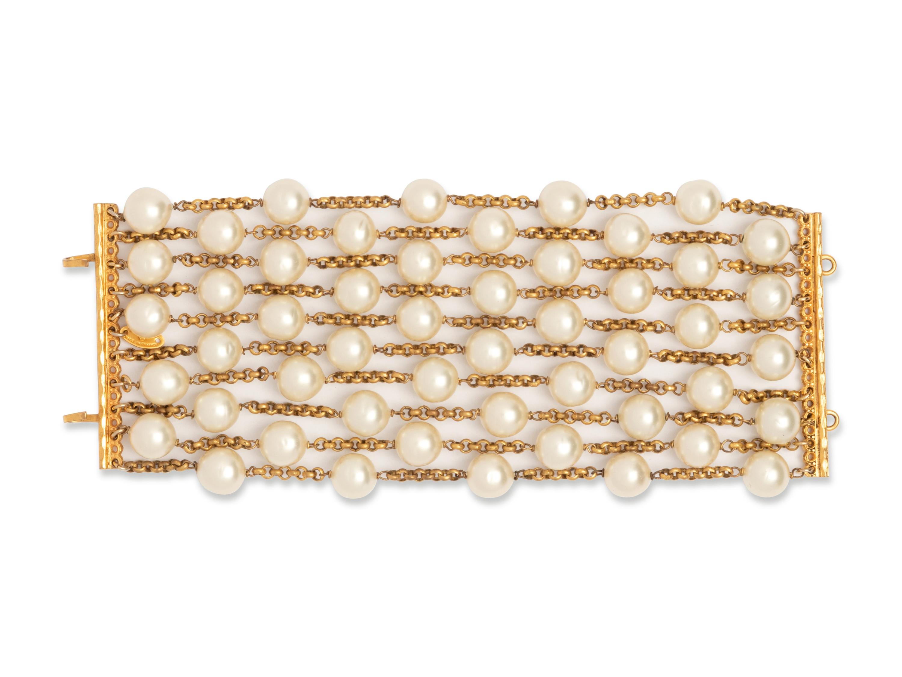 Chanel 10-Strand Faux Pearl Bracelet, c.1982