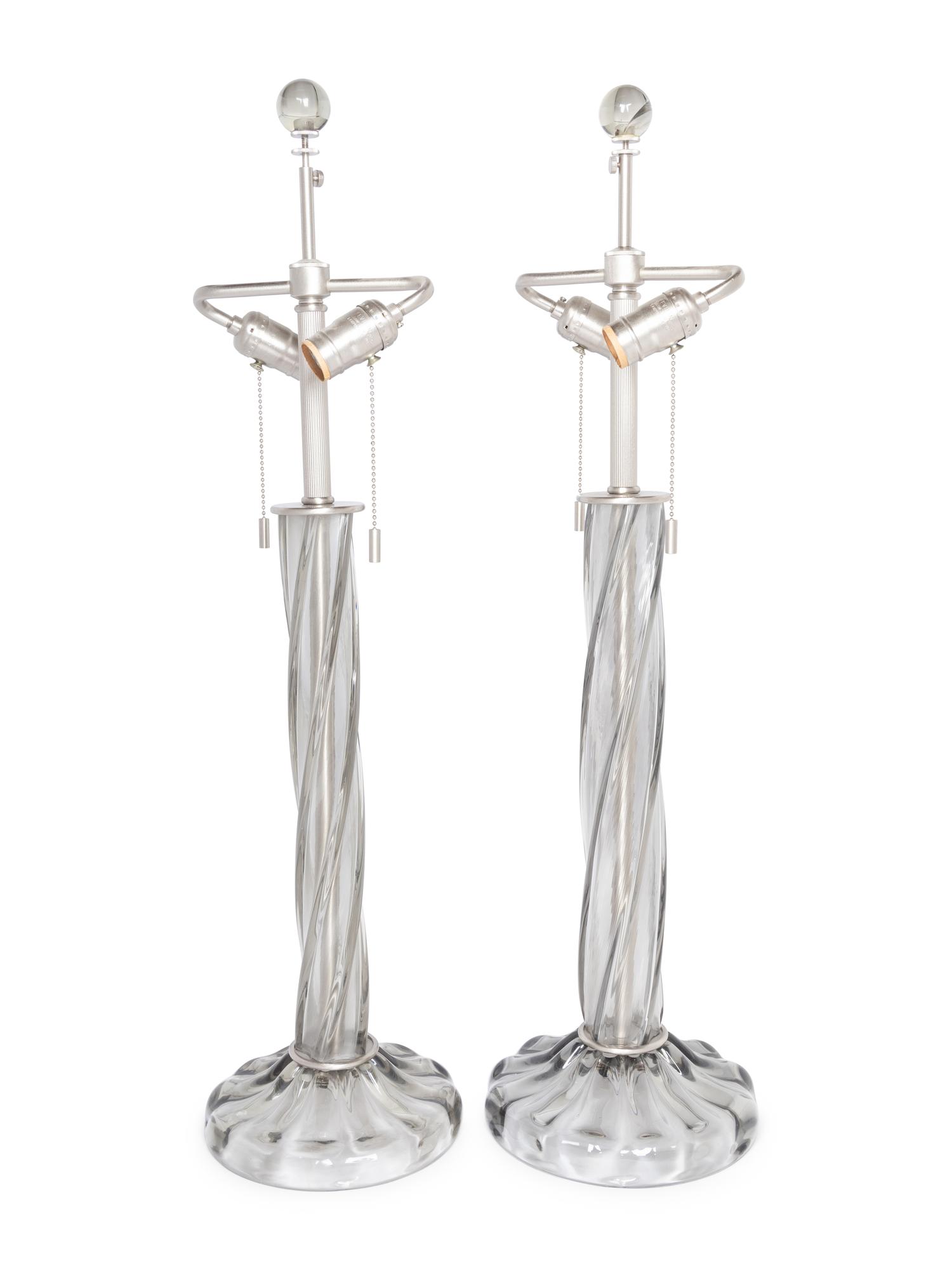 A Pair of Murano Glass Table Lamps