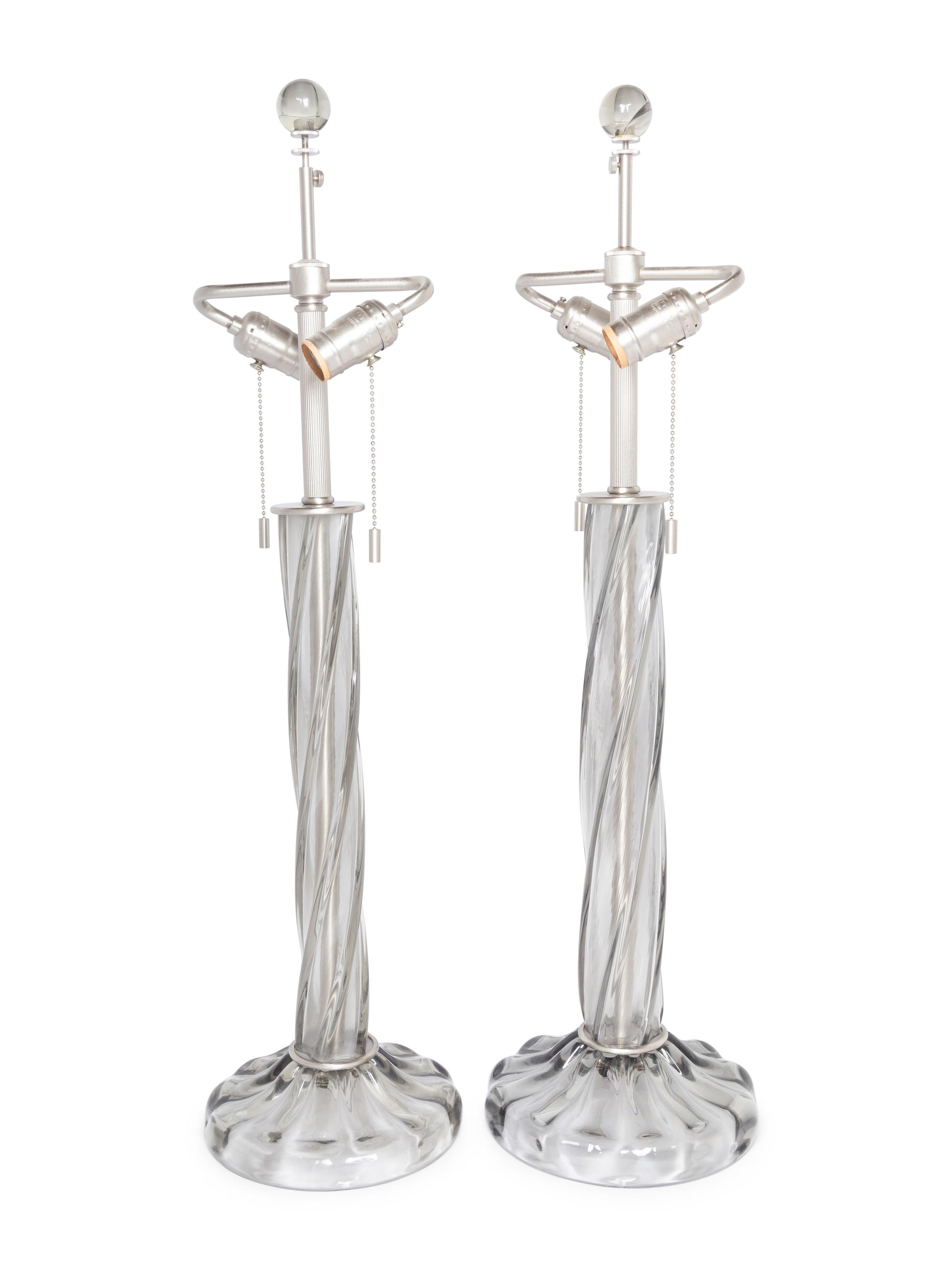 A Pair of Murano Glass Table Lamps