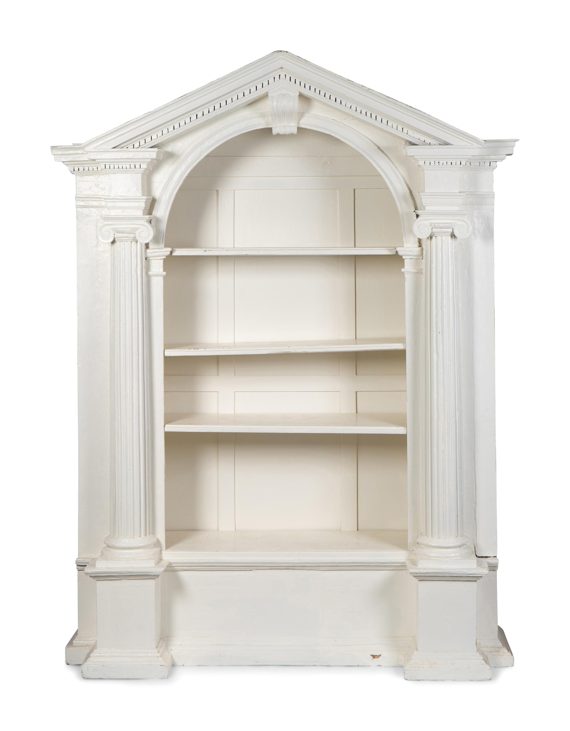 A Neoclassical Style White-Painted Architectural Cabinet — 20TH CENTURY