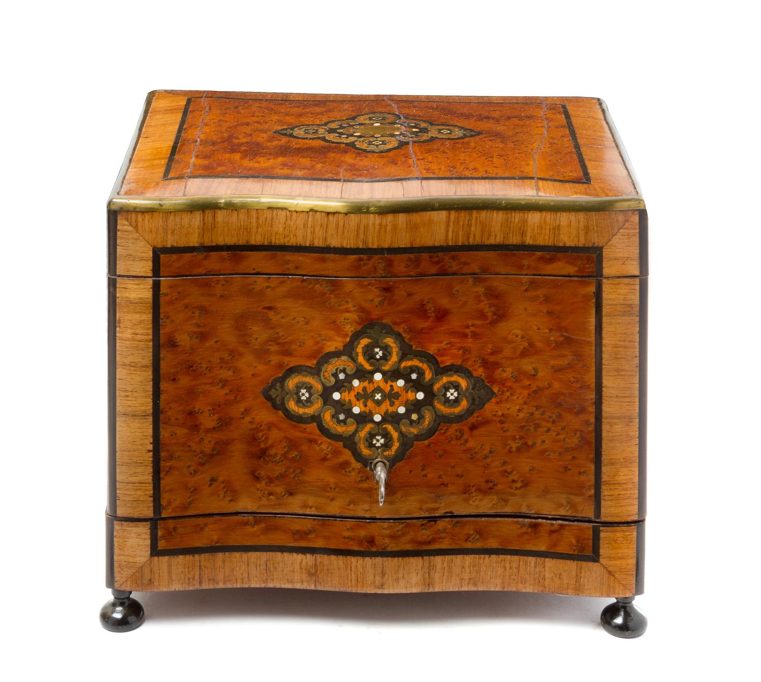A Napoleon III Various Woods Inlaid Cave a Liqueur Width 13 inches.