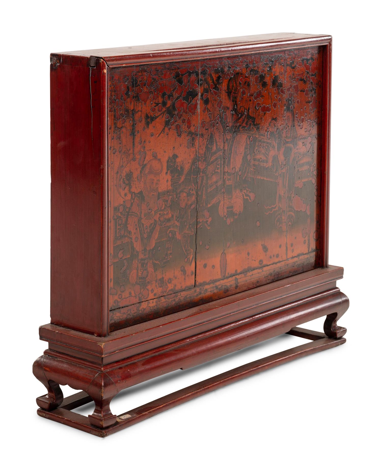 A Chinese Lacquered Table Screen