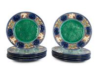 A Set of Twelve Minton Majolica Palissy Ware Plates — MID TO LATE 19TH CENTURY