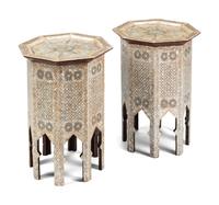 A Pair of Levantine Mother-of-Pearl Inlaid Octagonal Tables