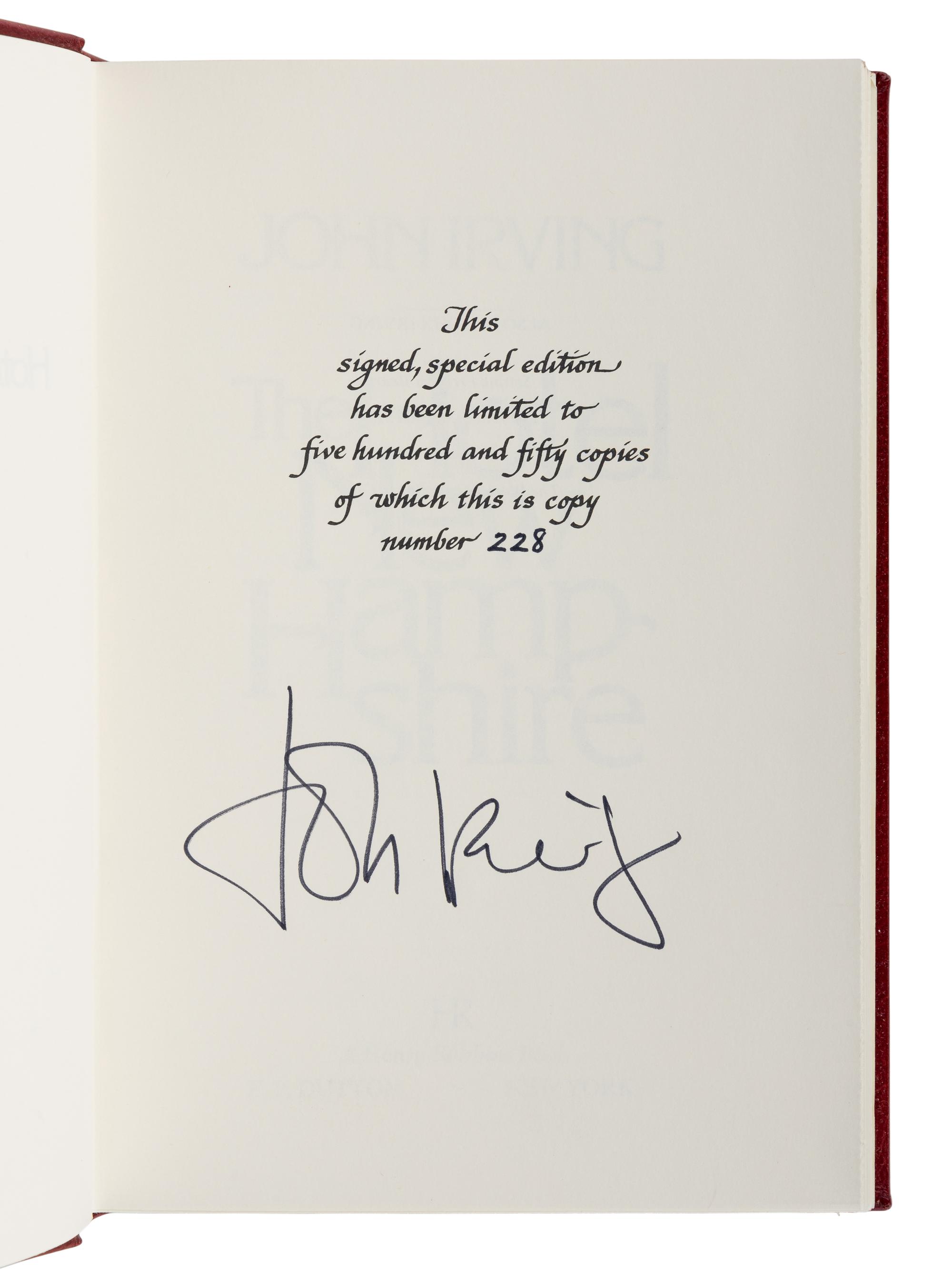 IRVING, John (b. 1942). The Hotel New Hampshire . New York: E.P. Dutton, [1981].