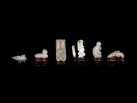 Seven Chinese Carved Jade Figures of Animals