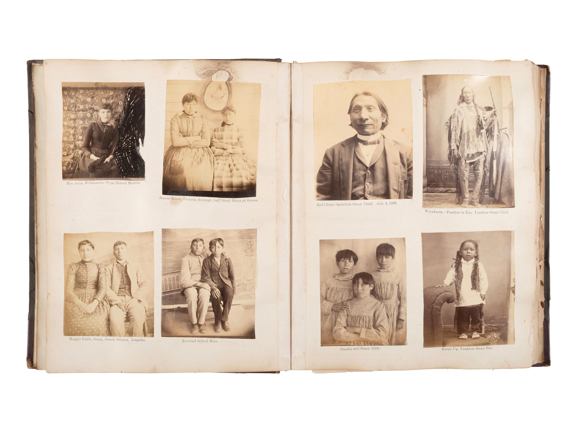 [NATIVE AMERICANS]. JUNKIN, William W. (1831-1903). A Collection of Indian Photographs and Views with Photos of a Few White Employes [ sic ] Together with Some Indian Letters and Paintings. Made by W.W. Junkin, Fairfield, Iowa. 1889-93.