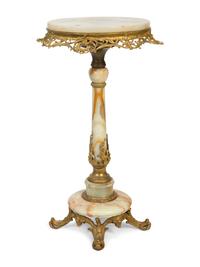 A Louis XV Style Gilt Bronze and Onyx Side Table — LATE 19TH/EARLY 20TH CENTURY