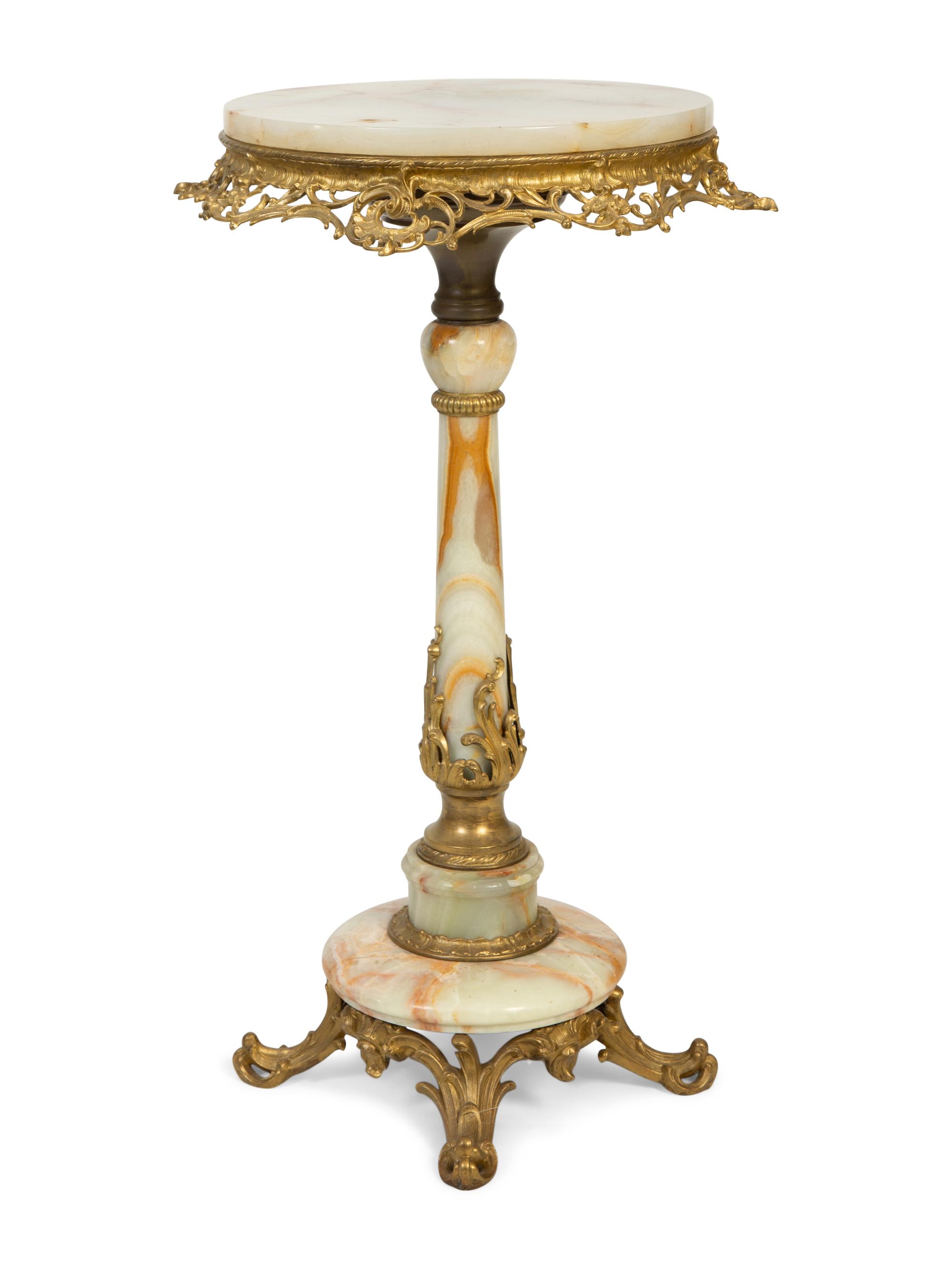 A Louis XV Style Gilt Bronze and Onyx Side Table — LATE 19TH/EARLY 20TH CENTURY
