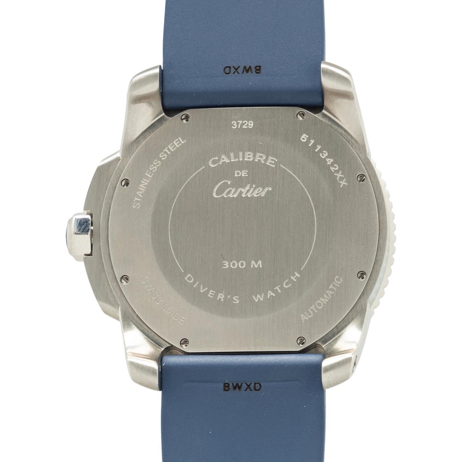 CARTIER, REF. WSCA0011 STAINLESS STEEL 'CALIBRE DE CARTIER' DATE WATCH, BOX & PAPERS