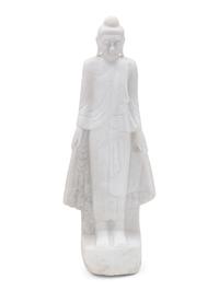 A Large White Marble Figure of Buddha