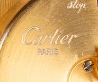 A Les Must de Cartier Brass and Enamel Desk Clock
