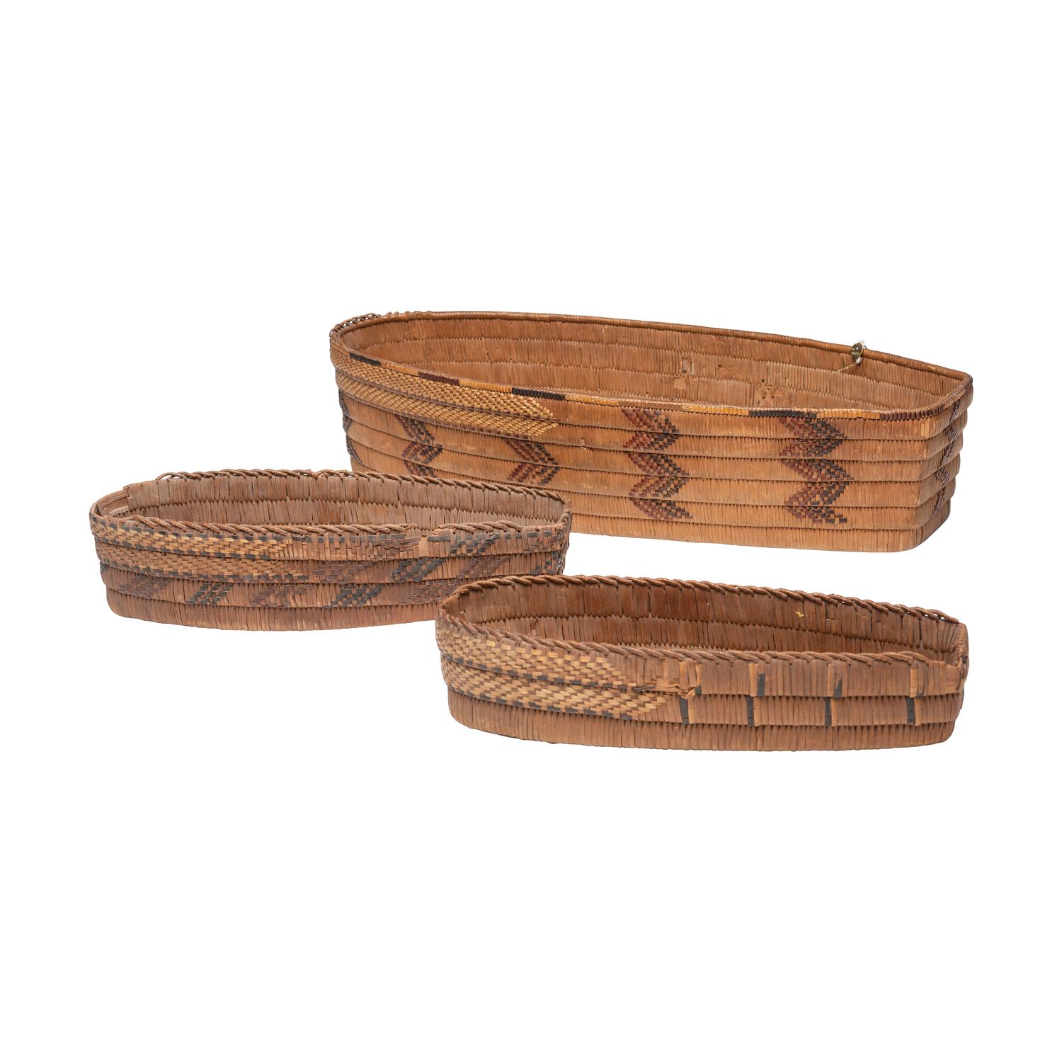 Salish Imbricated Cradle Baskets, Nesting