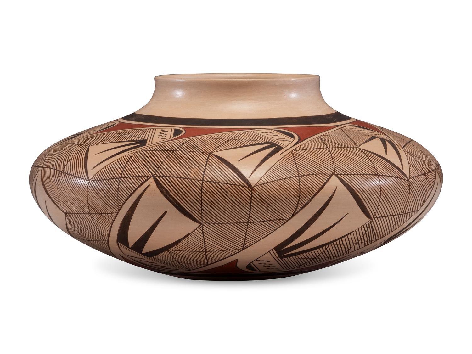 Pottery Jar, with Migration Pattern