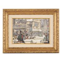 Anton Pieck (Dutch, 1895-1987) — A Bustling Street in Winter