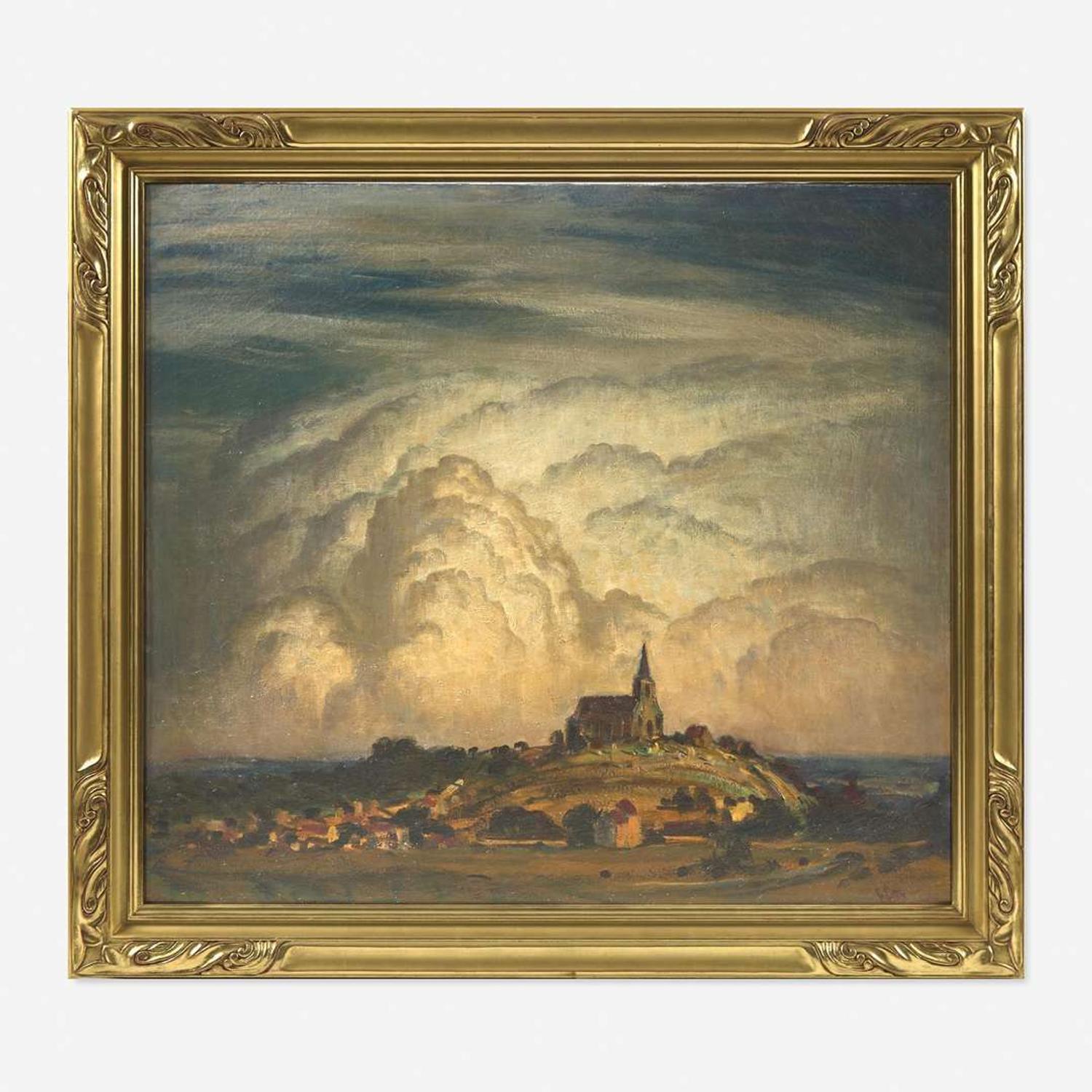 George William Sotter (American, 1879–1953) Clouds Billowing Over a Church