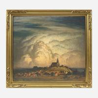 George William Sotter (American, 1879–1953) Clouds Billowing Over a Church