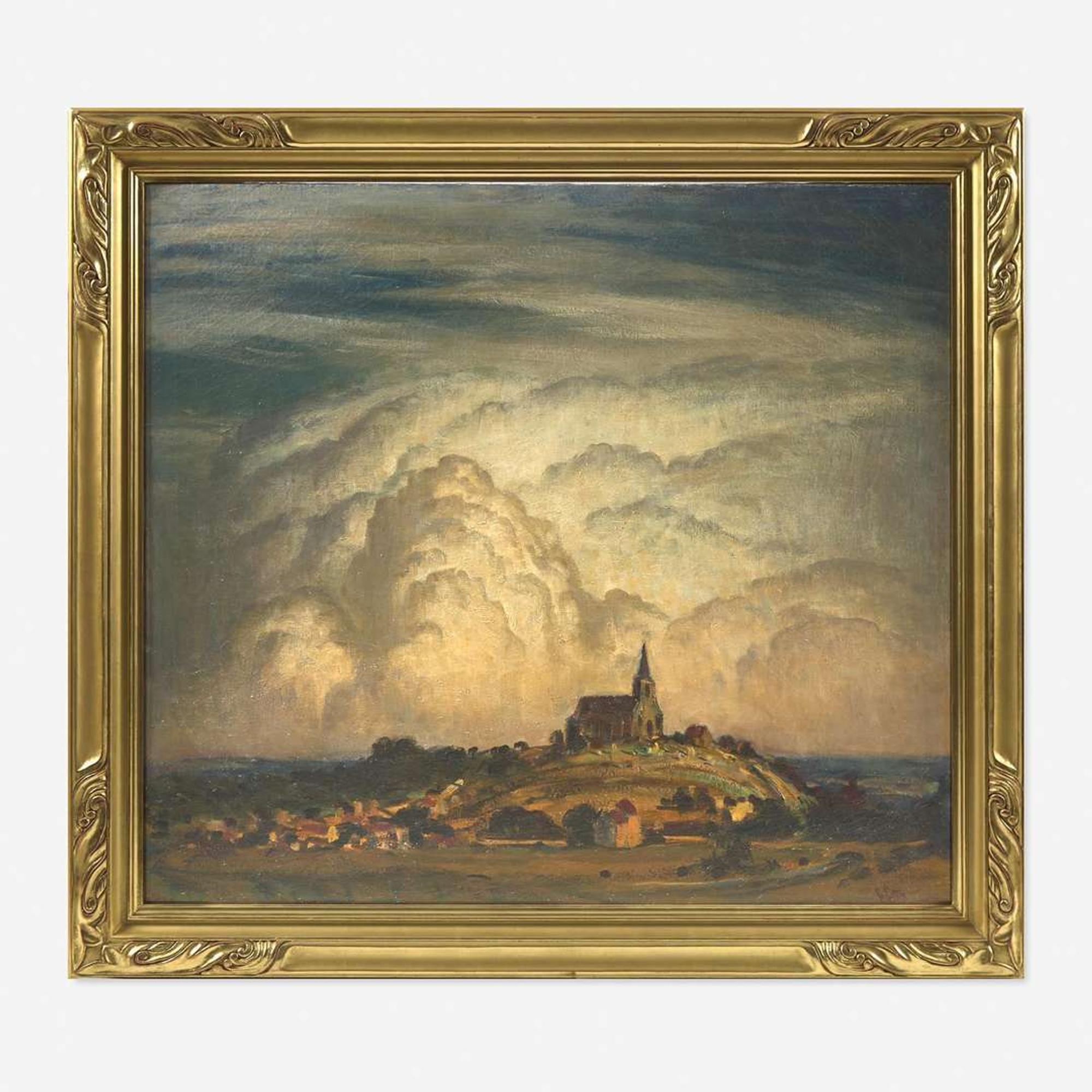 George William Sotter (American, 1879–1953) Clouds Billowing Over a Church