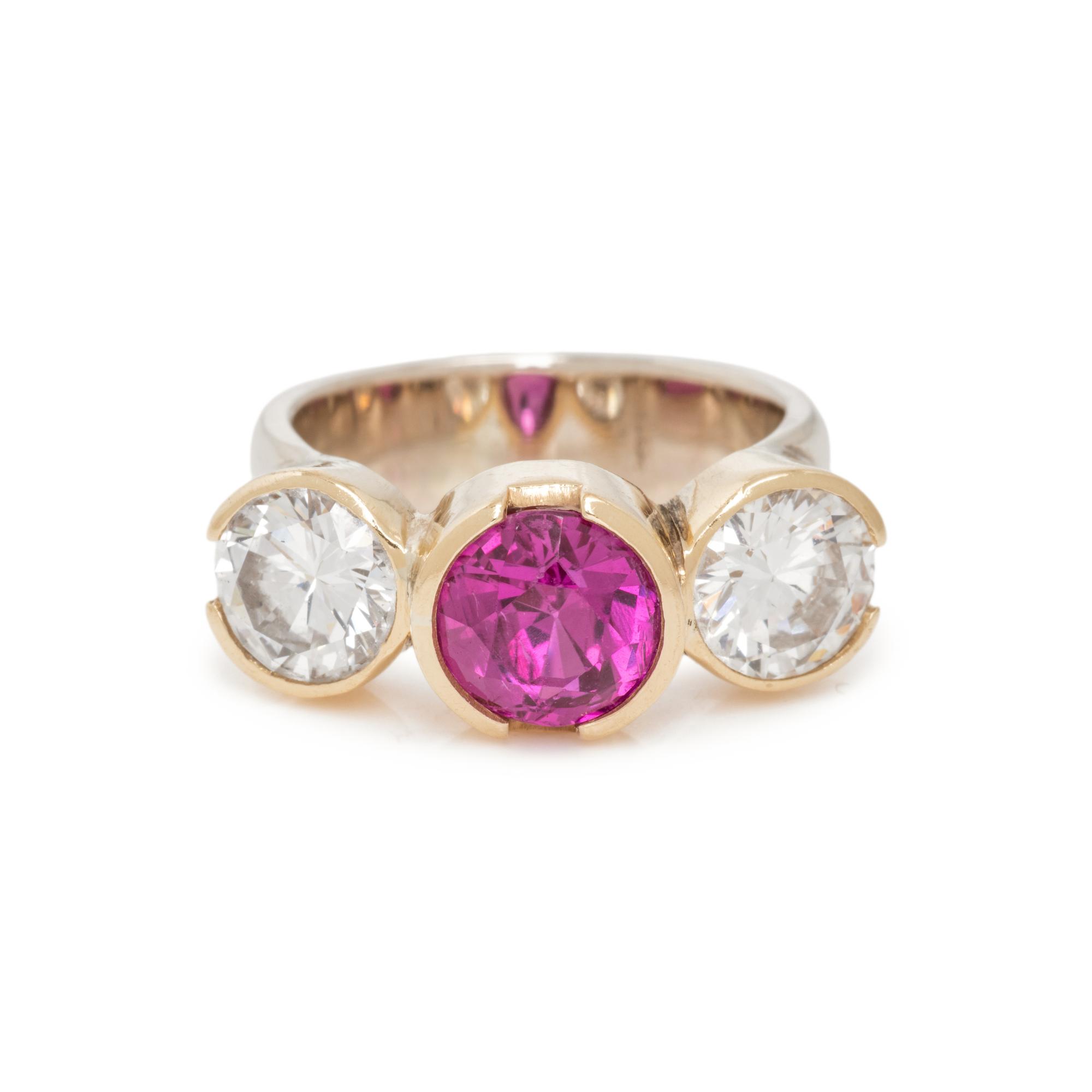 PINK SAPPHIRE AND DIAMOND RING